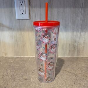 (J63) Simply Southern Santa Tumbler with Red Lid